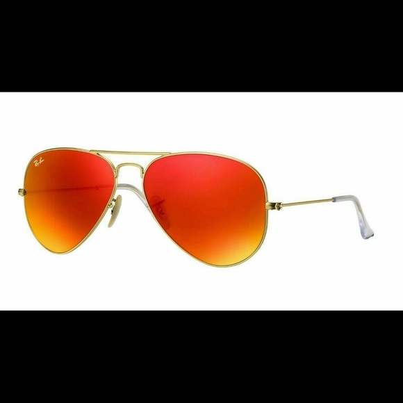 Aviator pilot Gold Orange Ray-Ban Sunglasses - Picture 2 of 7